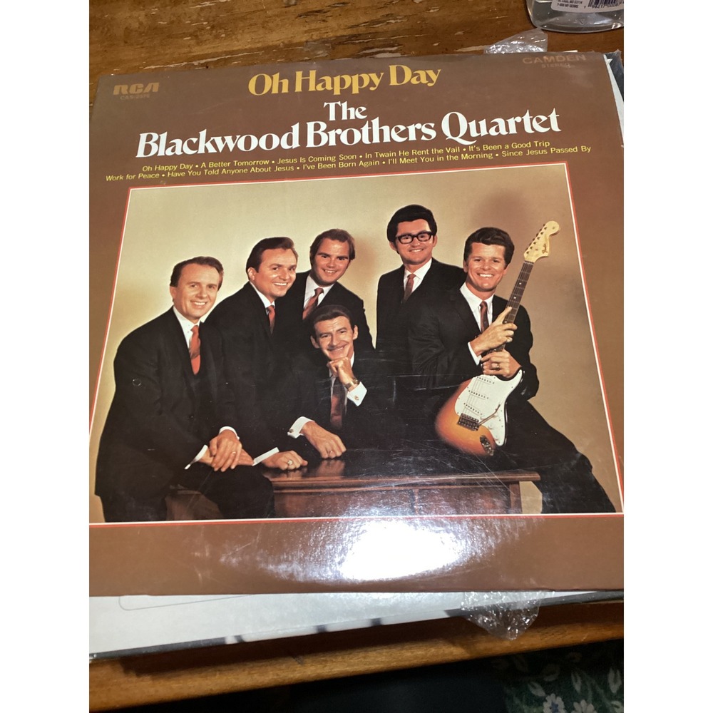 RCA 12" Brown Oh Happy Day Blackwood Brothers Quartet Gospel Vinyl Record LP Vtg